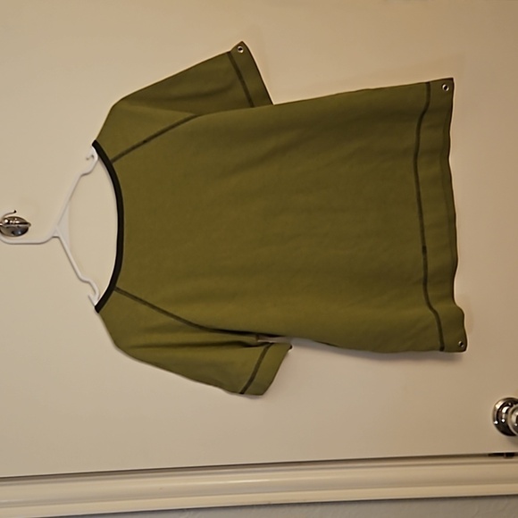 VTG CATALINA 1970s Army Green Grommet Short Sleeve Unisex T-shirt - Picture 4 of 7